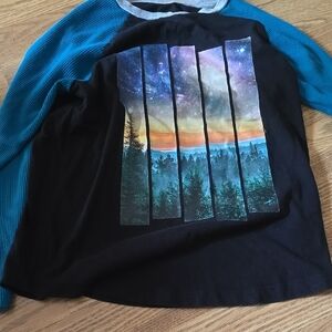 Old Navy Kids Long Sleeve Tee - Black and Blue